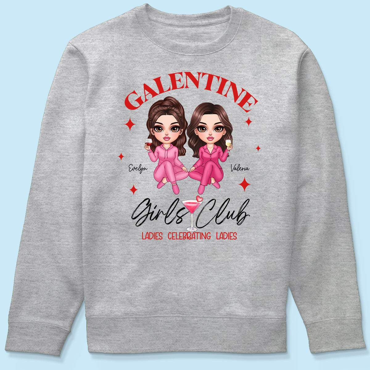 Galentine Girls Club Pajamas Girls Personalized Shirt,  Shirt, Social Club, Besties Gift