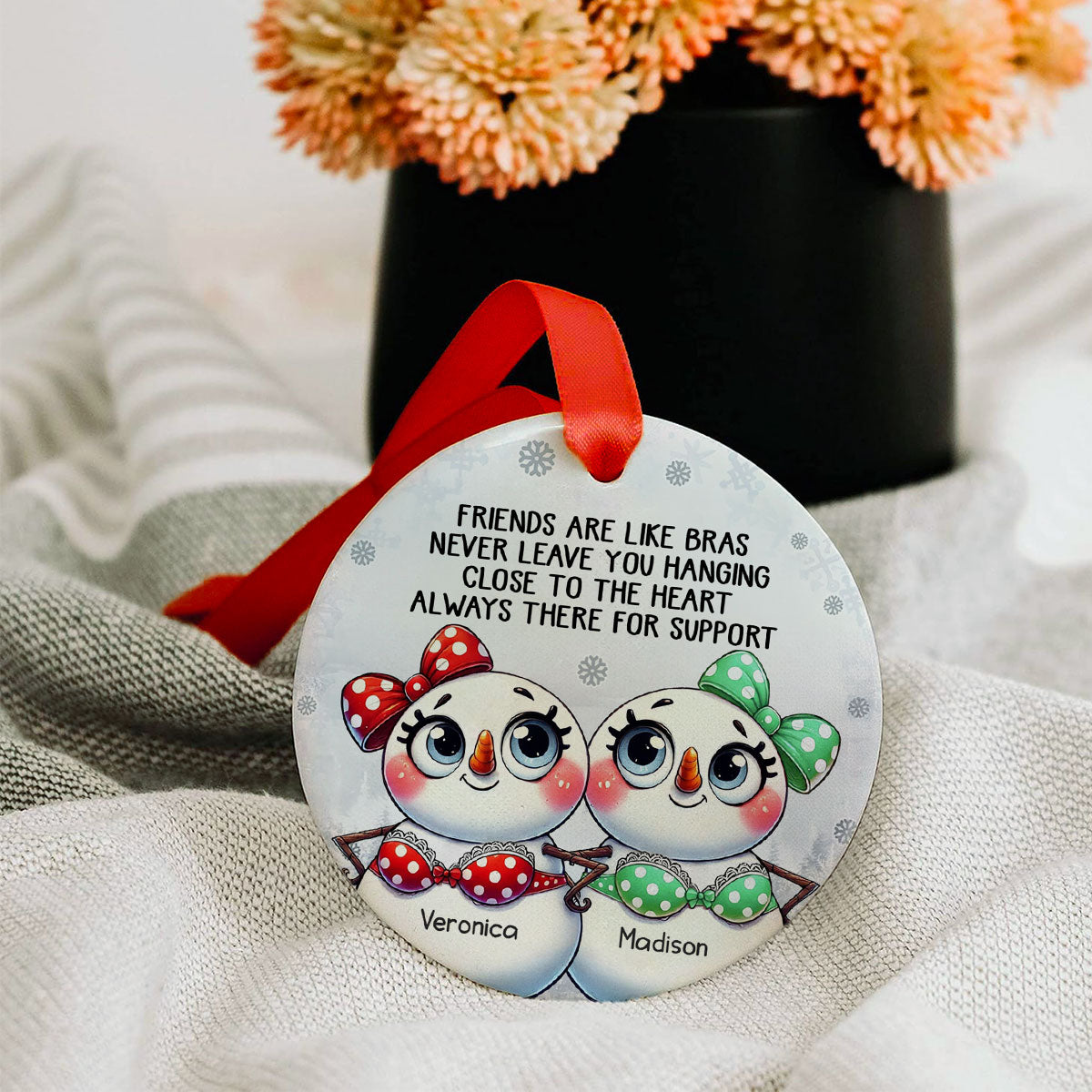 Personalized Snowman Friendship Christmas Ornaments 2024, Funny Gifts Christmas Ornaments for Besties