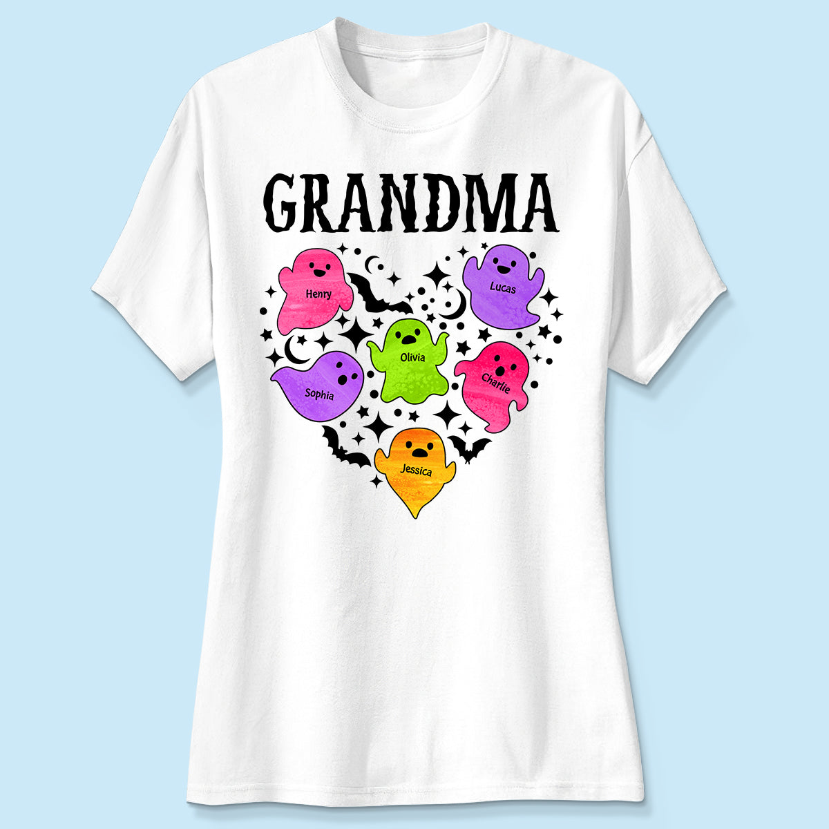 Halloween Grandma Boo Crew In Heart Personalized Shirt