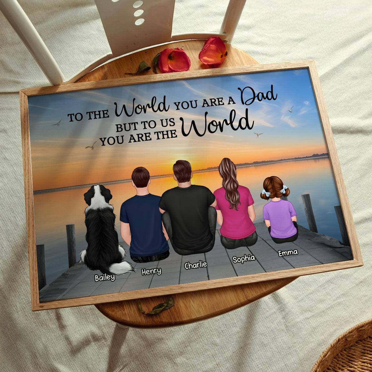 Lake Landscape To The World You Are A Dad Personalized Poster| Heartfelt Father's Day Gift For Dad, Husband