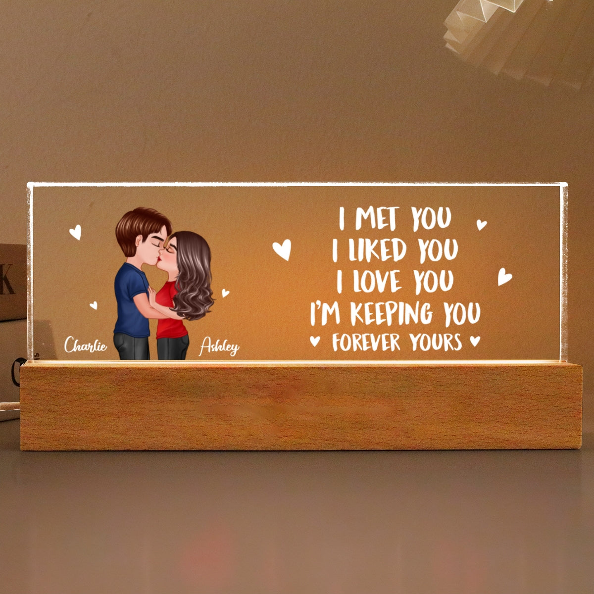 I Love You I'm Keeping You Personalized Acrylic LED Night Light, Anniversary Gift For Her, Gift For Him