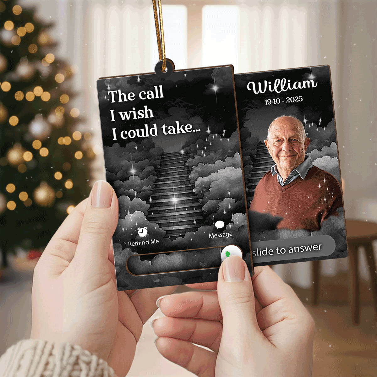 The Call I Wish I Could Take Custom Photo - Personalized Slider Ornament - Remembrance Keepsake