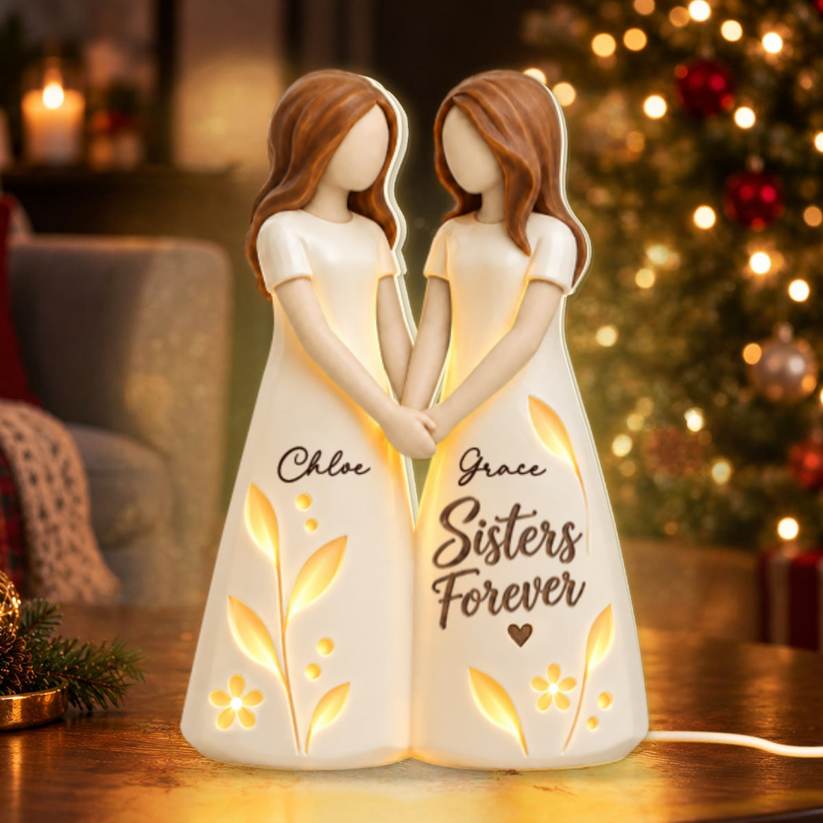Besties Forever, Sisters Forever - Personalized Light Box - Christmas Birthday Gift For Girl, Woman