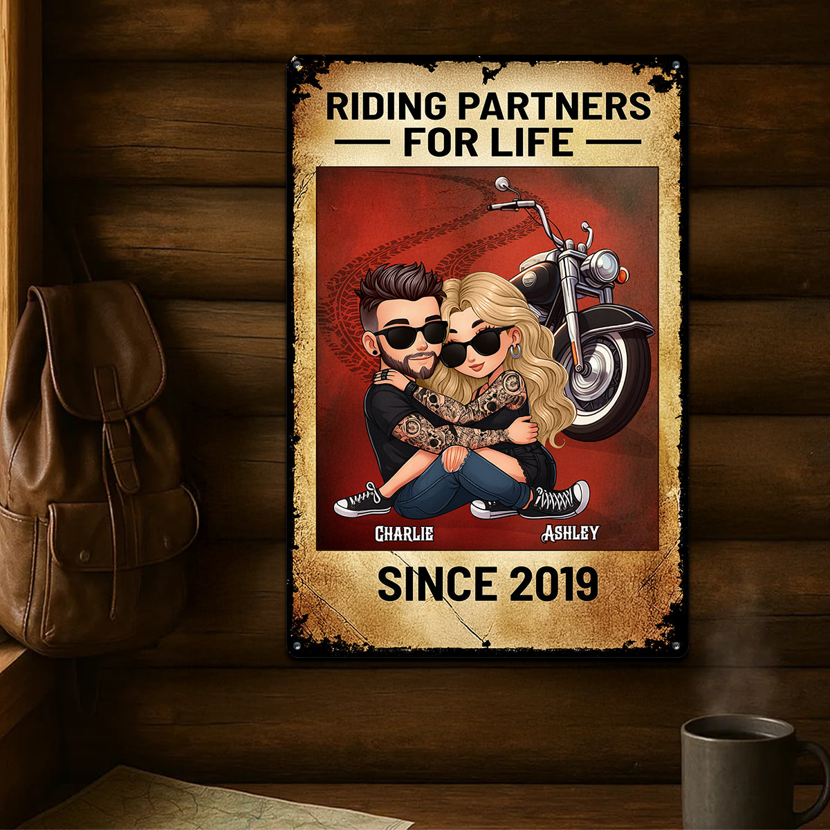 You Don't Stop Riding When You Get Old Biker Couple Personalized Metal Sign, Gifts For Riders