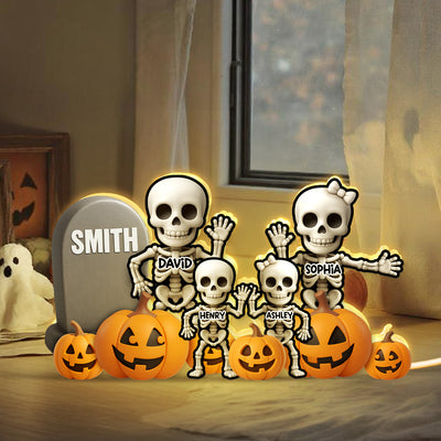 Cute Skeleton Halloween Standing 3D Effect Personalized Light Box