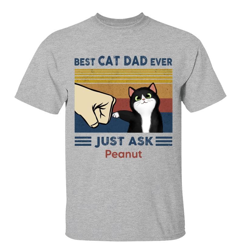 Father’s Day 2025 Gift for Cat Dads - Custom Cat Fist Bump Personalized Shirt