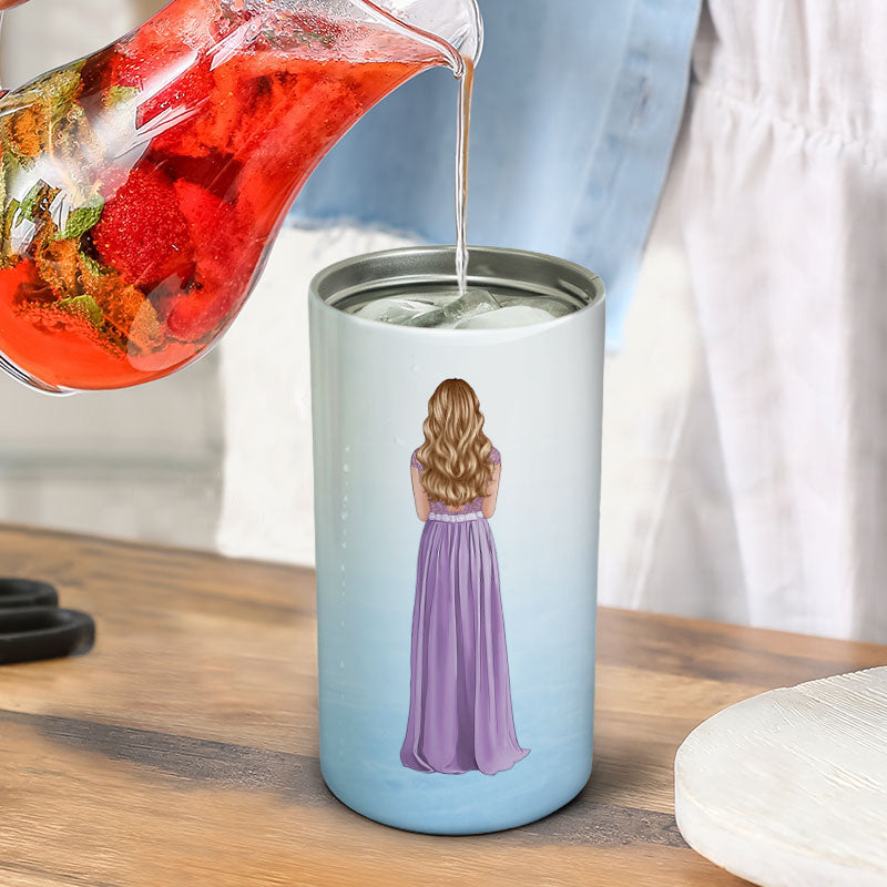 Watercolor Bride Maid Of Honor Bridesmaid Proposal Gift Bachelorette Party Personalized 4 In 1 Can Cooler