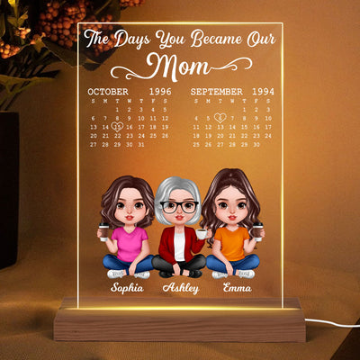 The Day You Became Our Mom Personalized Acrylic LED Night Light