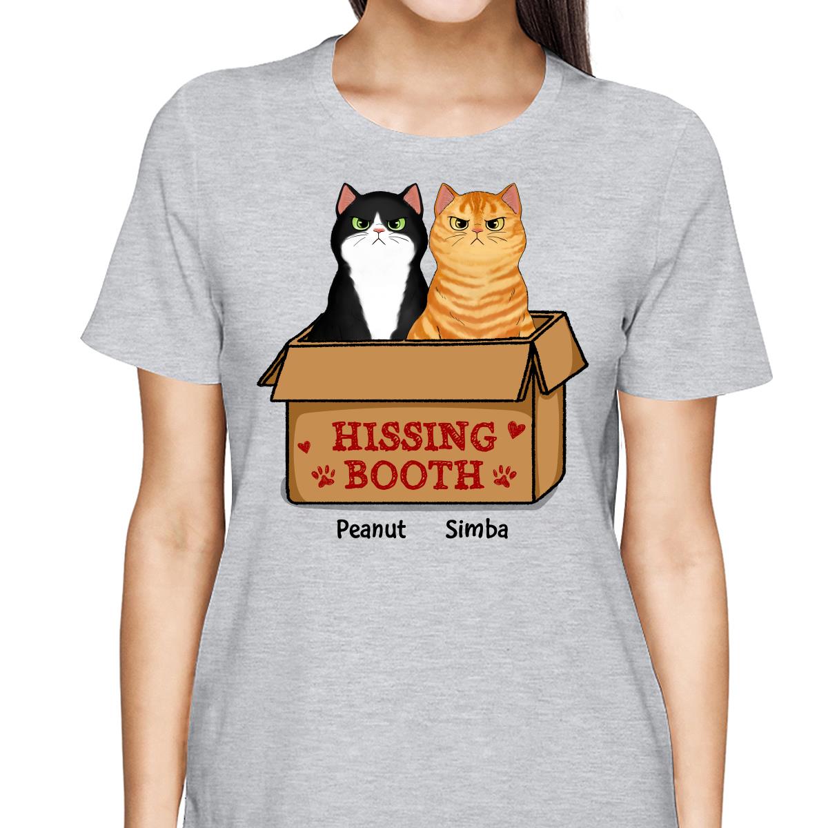 Hissing Booth Grumpy Fluffy Cat Funny Gift For Cat Lover Personalized Shirt