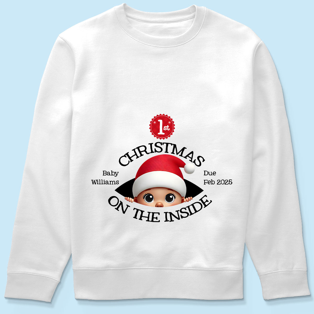 Personalized Baby's First Christmas On the Inside Shirt, Custom Pregnancy Reveal Shirt, Expecting Parents