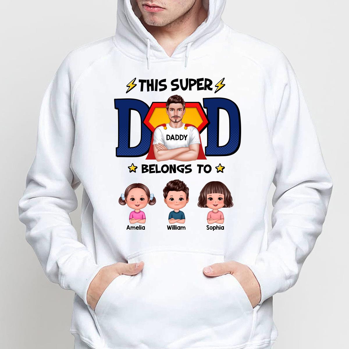 This Super Dad Belongs To Cute Kids Personalized Shirt