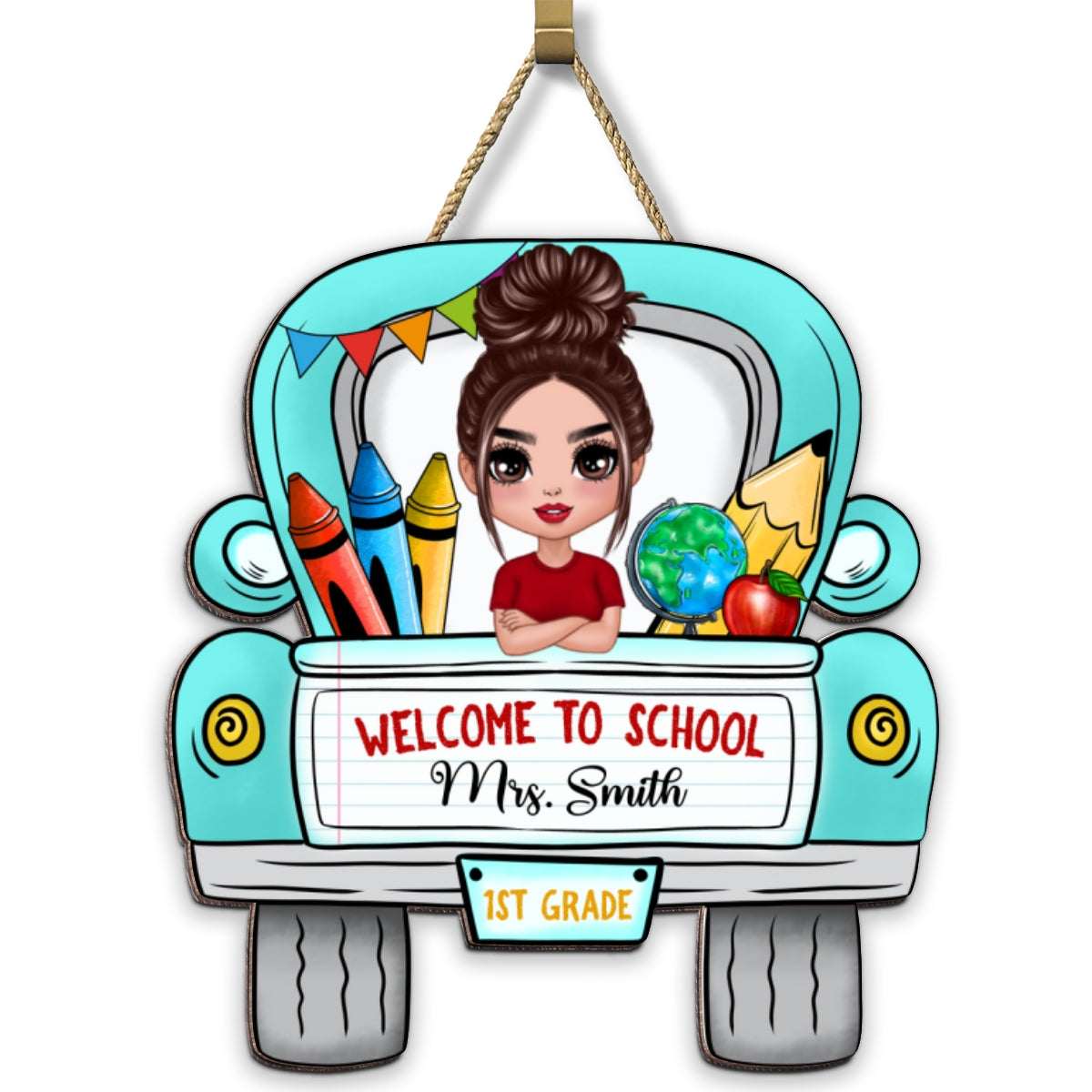Teacher Truck Welcome Personalized Wood Sign, Teacher Appreciation Gift, Classroom Decor, Welcome Back To School