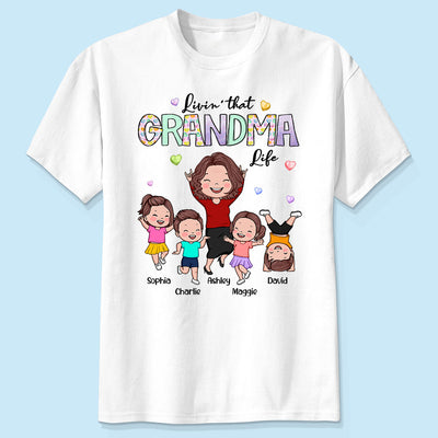 Livin' That Grandma Life Vector Happy Kids Personalized Shirt