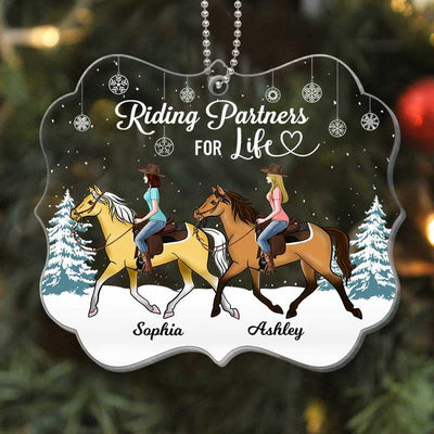Riding Partners For Life Horses Besties Personalized Acrylic Ornament