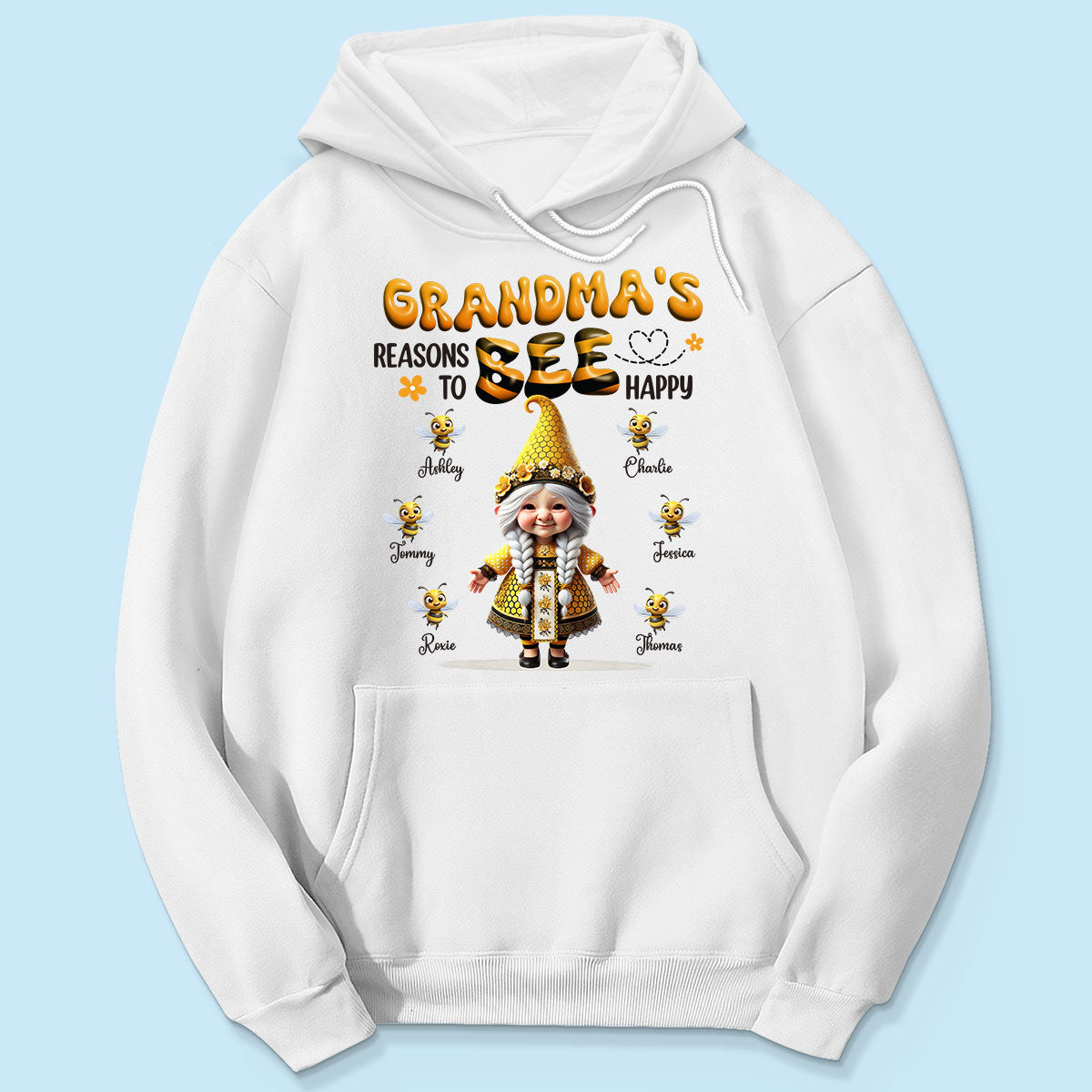 Gnome Grandma Reason To Bee Happy Personalized Shirt, Gift For Grandma