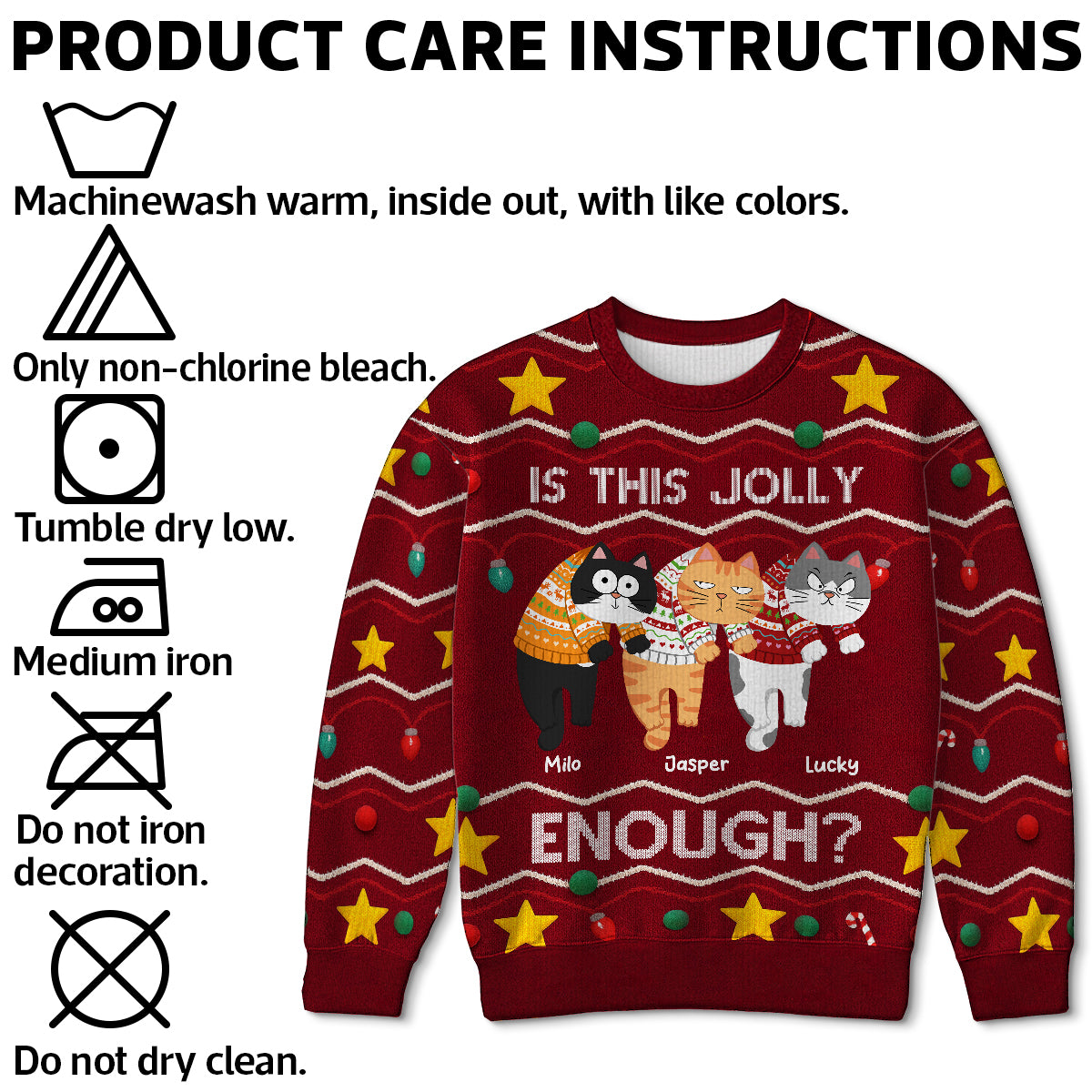 Christmas Hanging Cats Meowy Catmas - Personalized Ugly Sweater - Gift For Cat Lovers