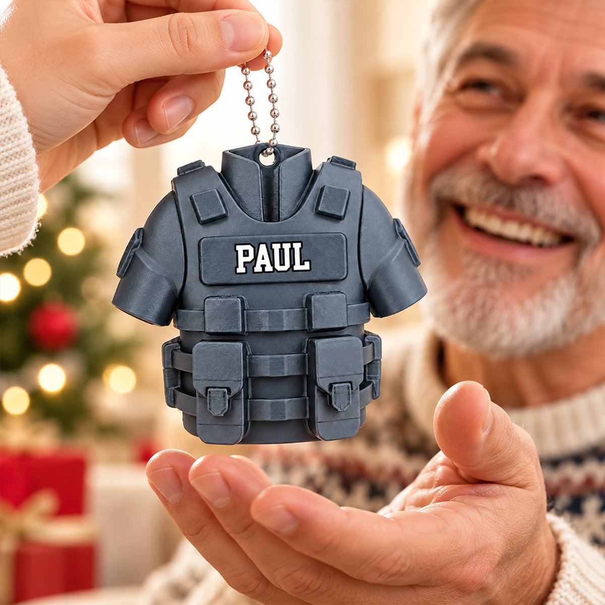 Custom Police Vest Uniform - Personalized 3D Figurine Ornament - Christmas Gift for Husband, Dad, Brother
