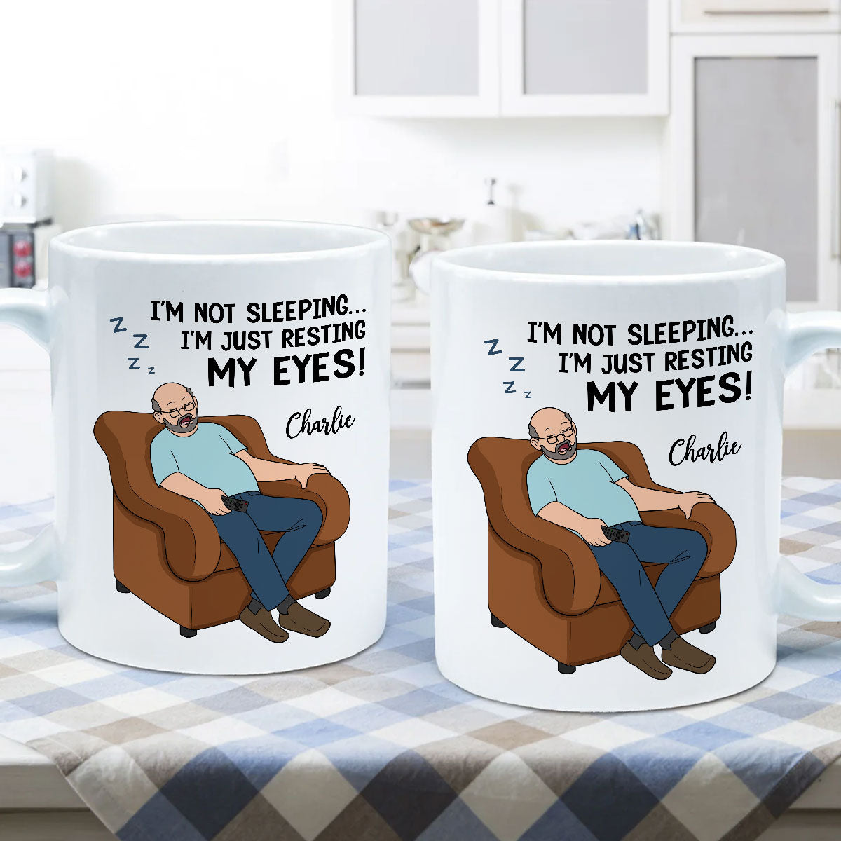 I‘m Not Sleeping I’m Just Resting My Eyes Dad Grandpa Asleep Funny Father‘s Day Gift Personalized Mug