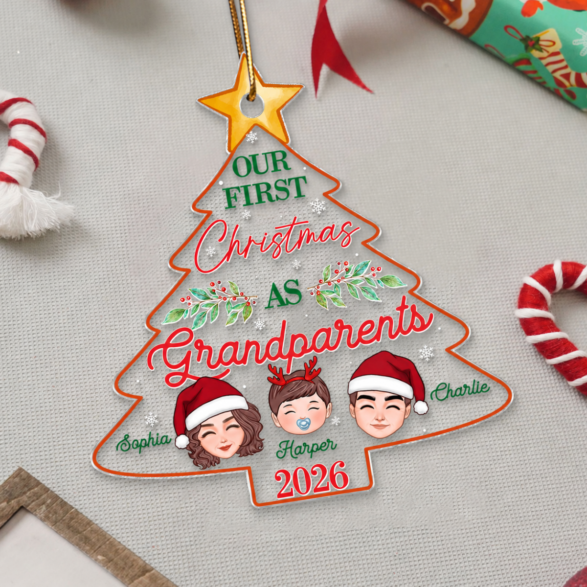 Our First Christmas As Grandparents Christmas Tree, Christmas Gift For New Grandparents