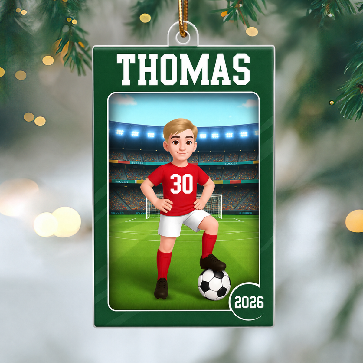 Soccer Boy Girl 3D Effect Action Figure - Personalized Acrylic Ornament