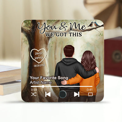 Couple Names Carved On Tree Of Love Personalized Music Fridge Magnet, Heartfelt 2025  Gift For Couple, For Him, For Her, Boyfriend, Girlfriend, Husband, Wife