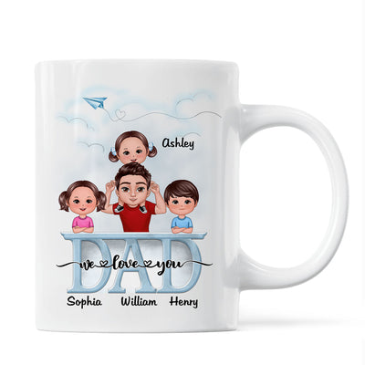 Doll Dad And Kid Piggyback Dad I Love You Personalized Mug