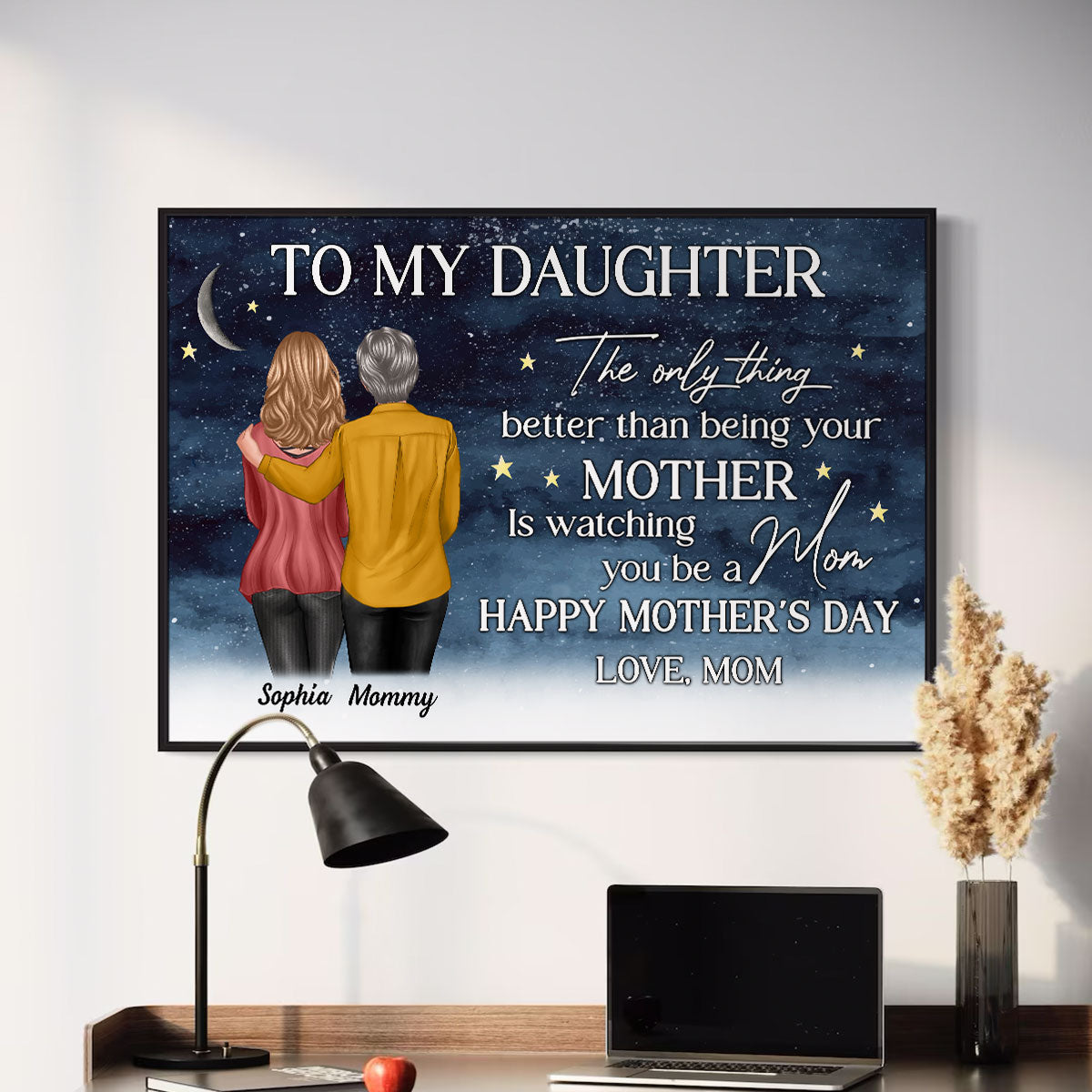 Starry Night To My Daughter From Mom Happy Mother's Day Personalized Poster, Heartfelt 2025 Gift For Daughter