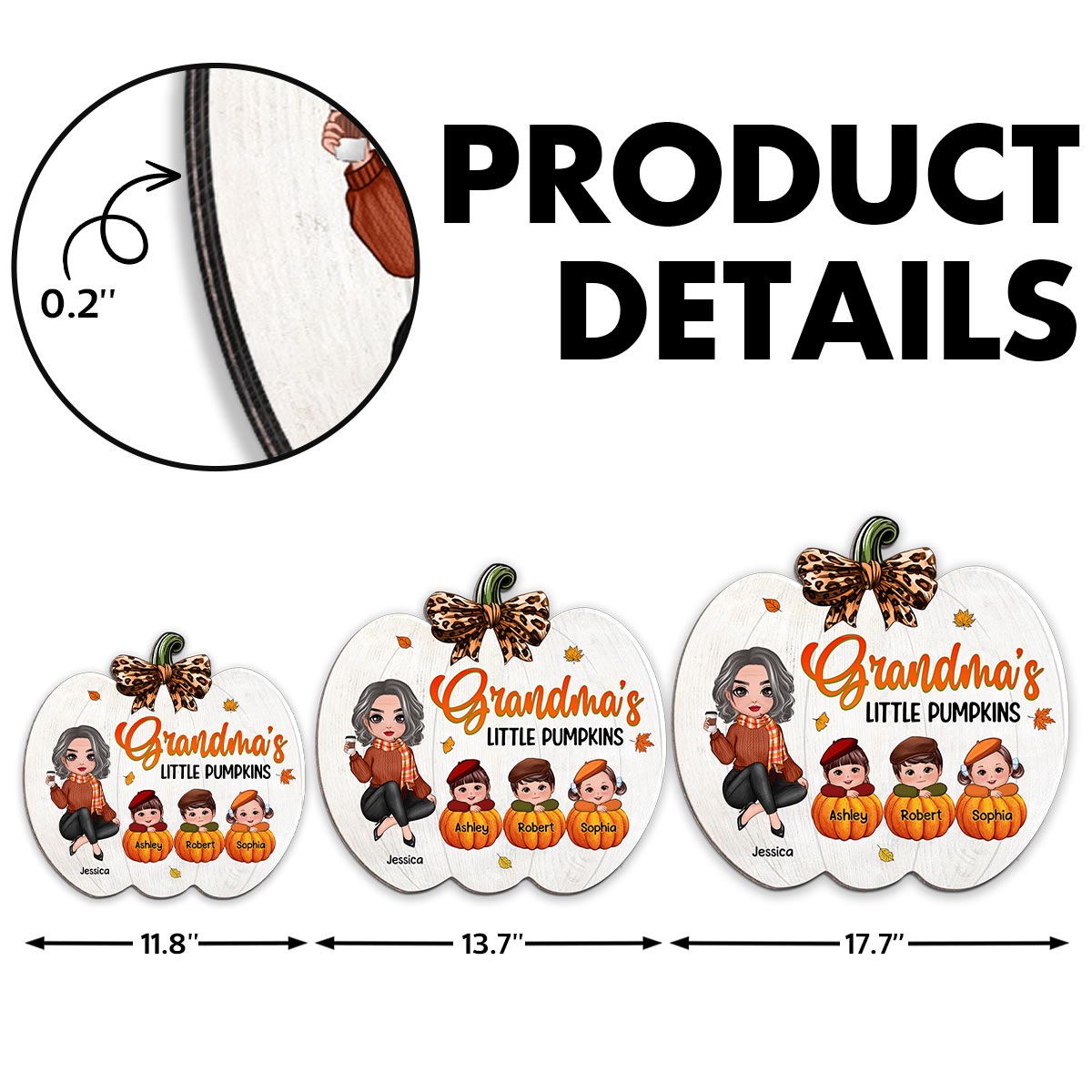 Grandma's Little Pumpkids Personalized Door Hanger Sign