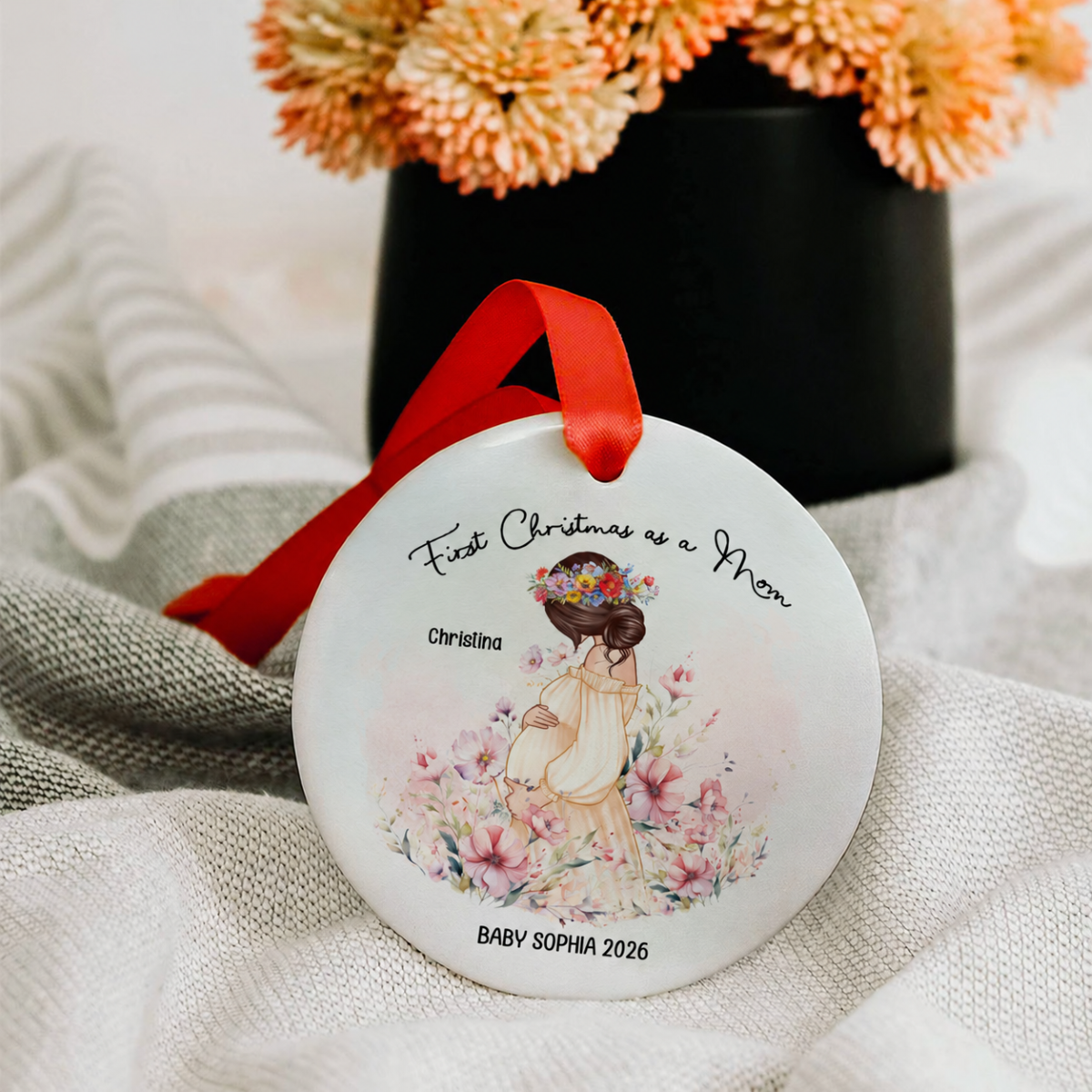 First Christmas as a Mom, Mom-to-Be Ornament, Baby Bumps first Christmas Gift
