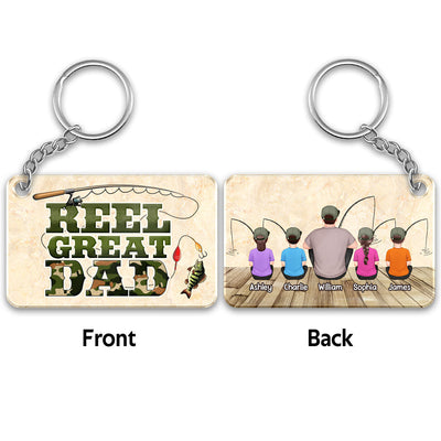 Reel Great Dad Camo Fishing Personalized Acrylic Keychain