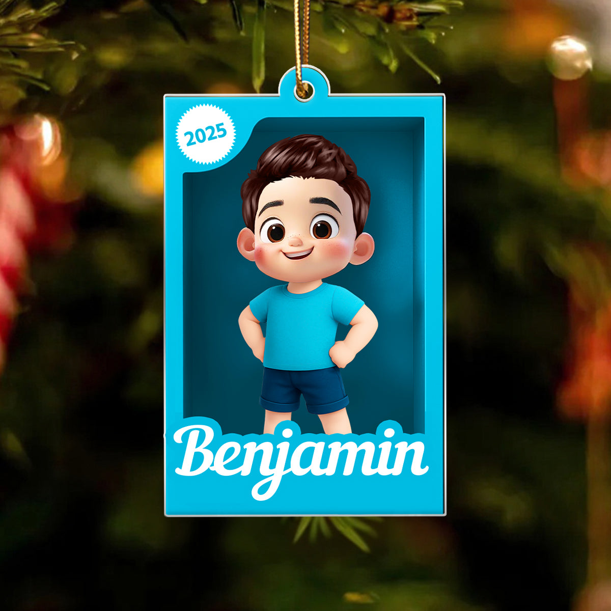 Personalized Kid In Toy Box 3D Acrylic Ornament, Christmas Gift For Kids, Grandkids