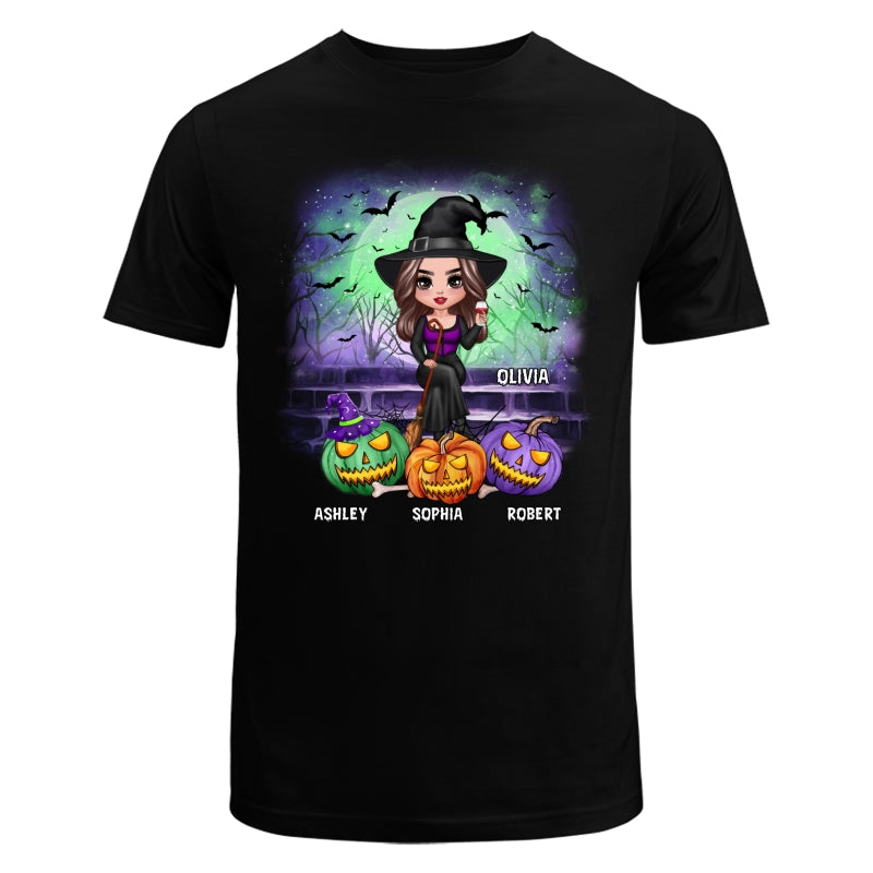 Halloween Grandma Mom On Stair Pumpkins Personalized Shirt