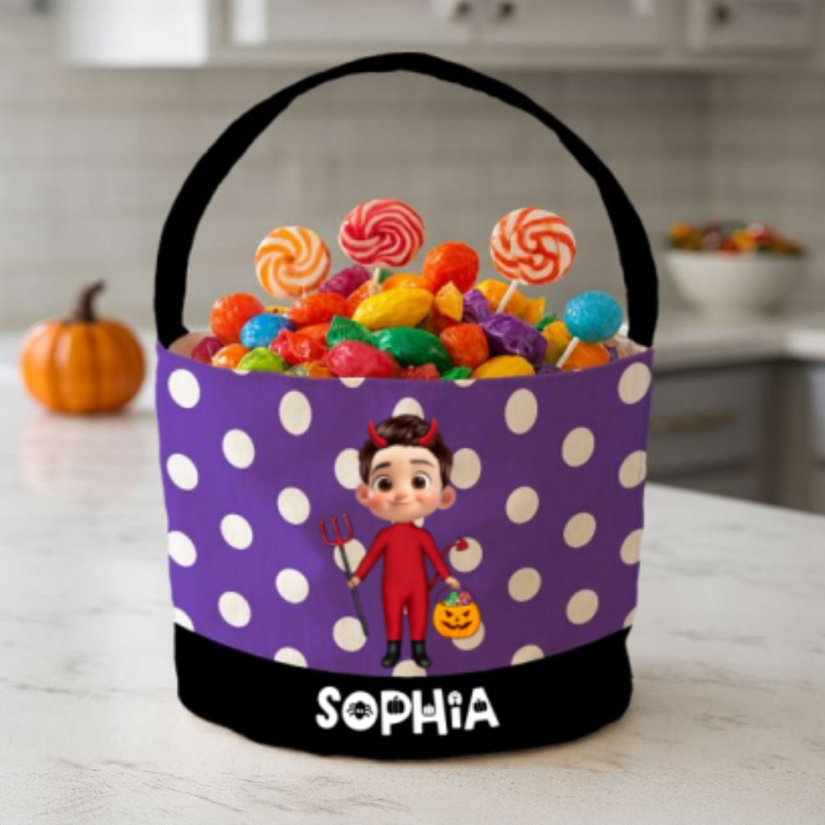 Cute 3D Halloween Cartoon Kids Personalized Trick or Treat Basket