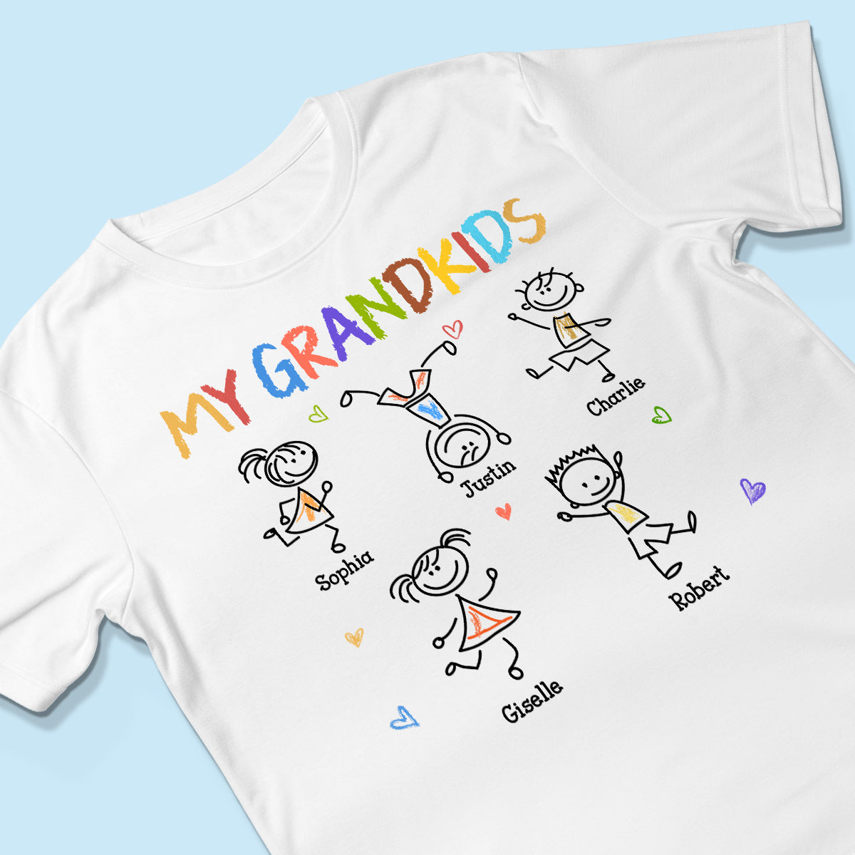 My Grandkids Crayon Patterned Personalized Shirt