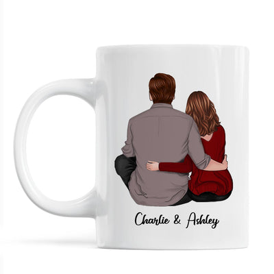 Back View Couple Sitting I Met You I Love You I‘m Keeping You Personalized Mug
