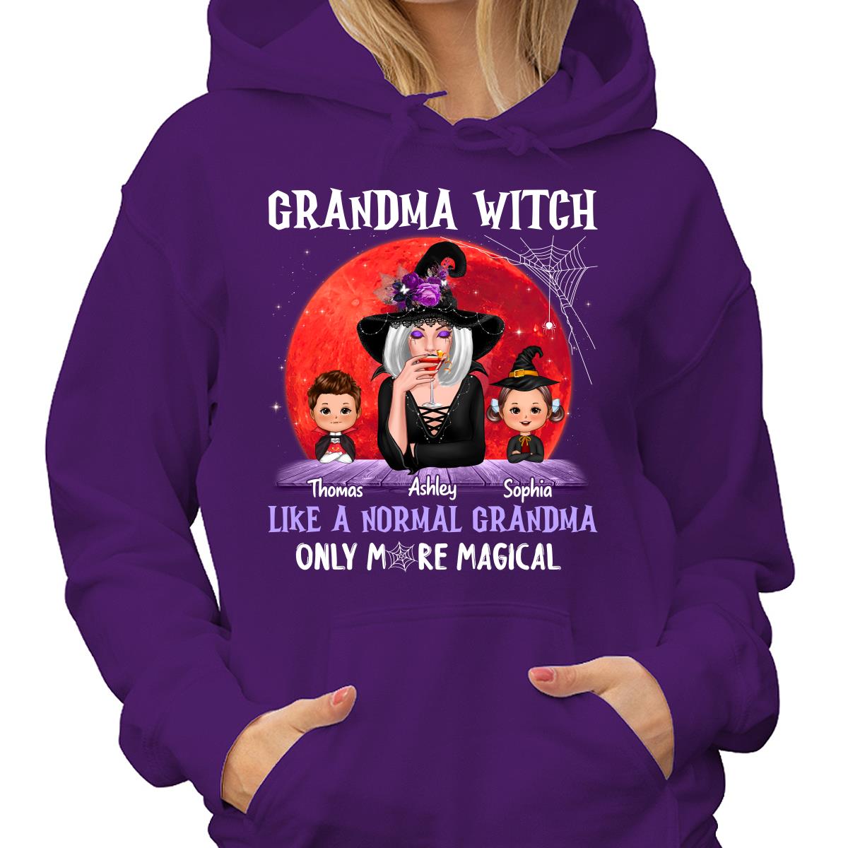 Halloween Red Moon Grandma Witch Like Normal More Magical Personalized Shirt