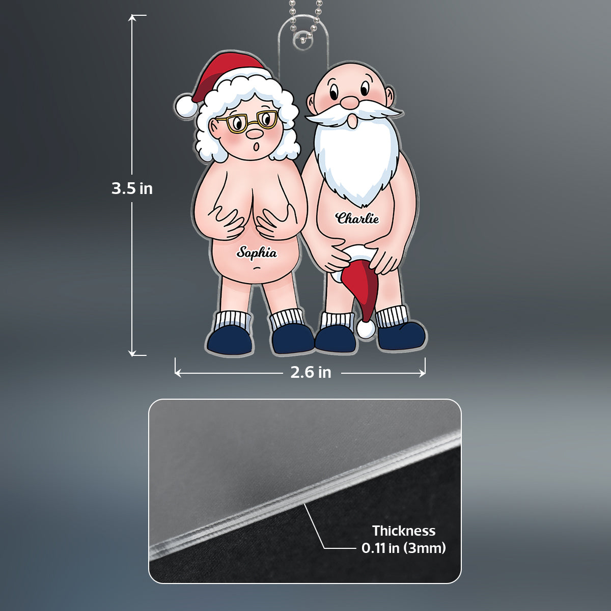 Funny Old Couple Christmas Gift For Him For Her Personalized Acrylic Ornament