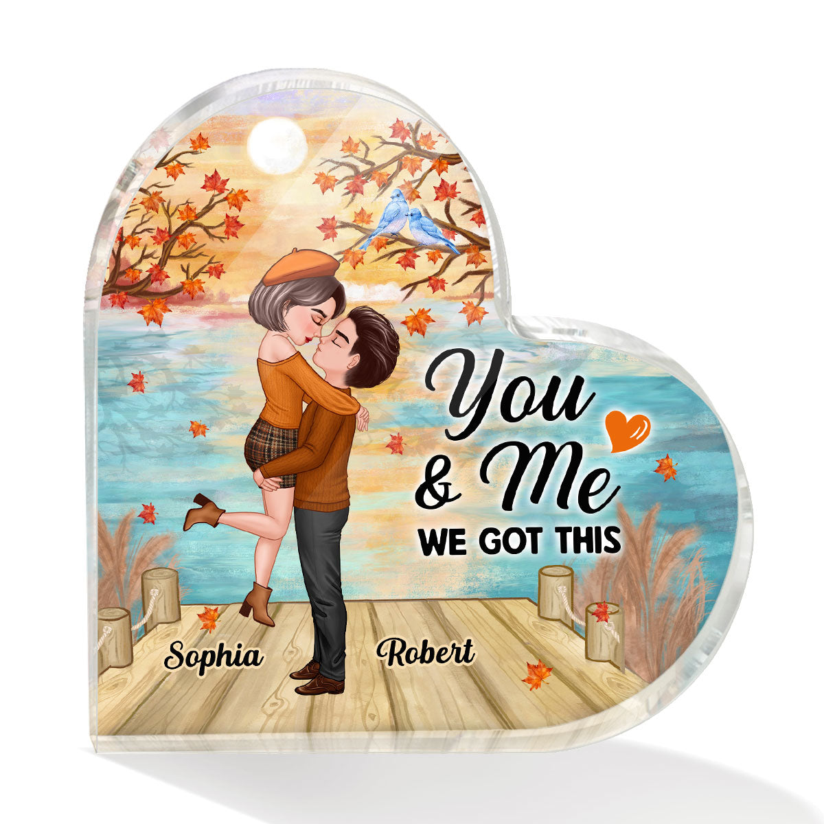 Kissing Hugging Couple We Got This Personalized Acrylic Heart Plaque