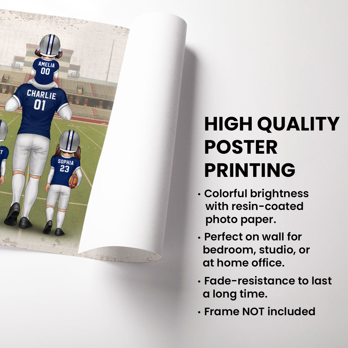 Dear DAD Thank You For Teaching Me To Play American Football Personalized Poster, Gift For Dad, For Grandpa