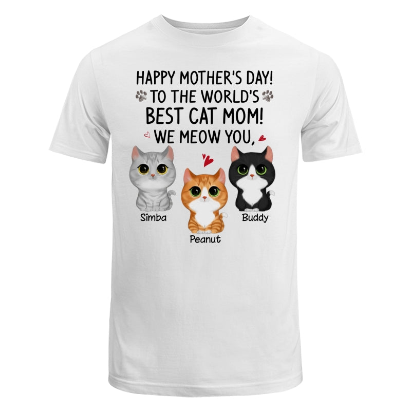 Happy Mother‘s Day Best Cat Mom Watercolor Cute Cats Personalized Shirt