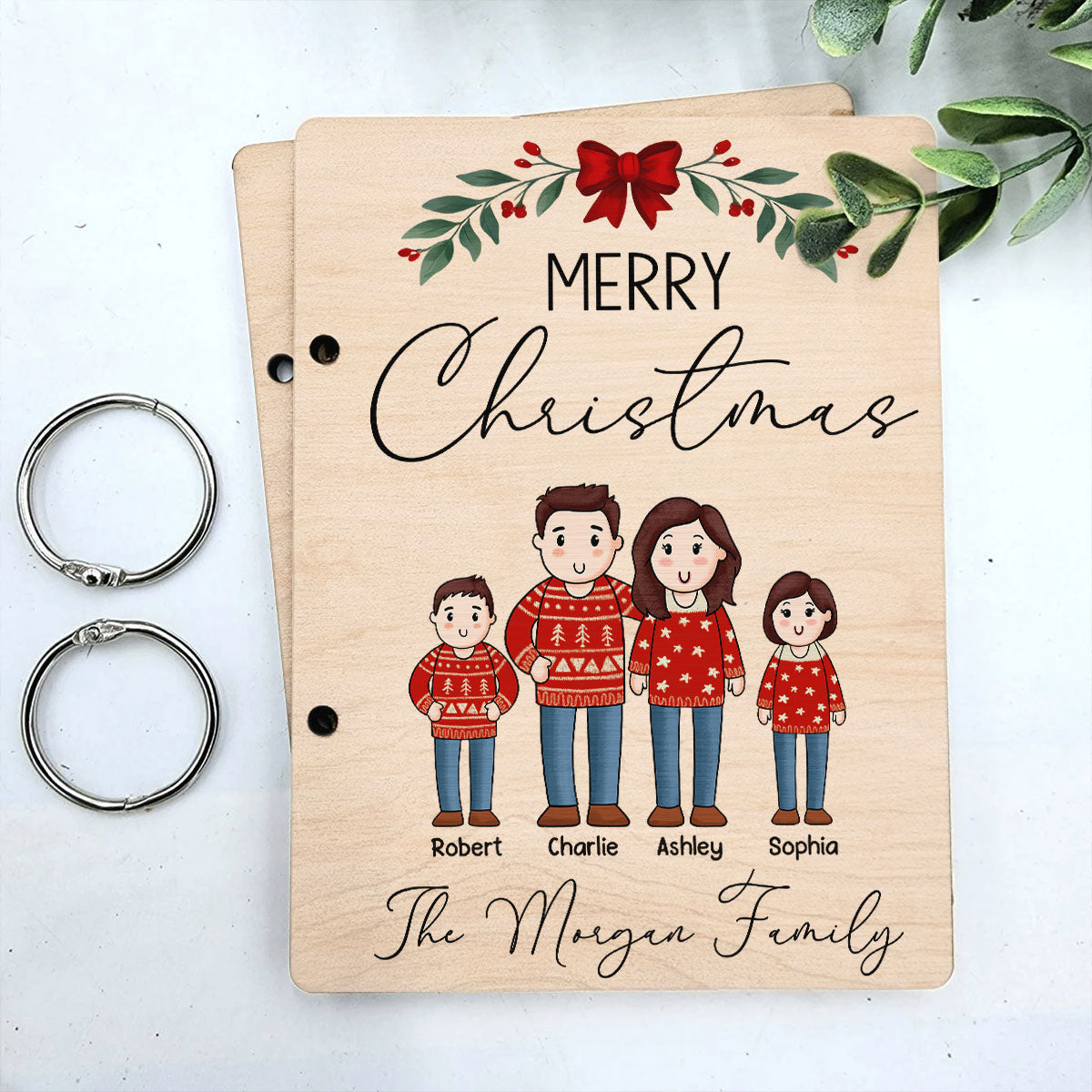 Comic Family Cards Of Christmas Past Personalized Card Keeper Card Organizer
