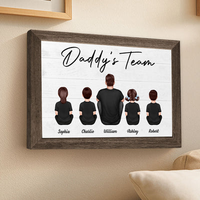 Daddy's Team Personalized Wrapped Canvas, Gift For Dad