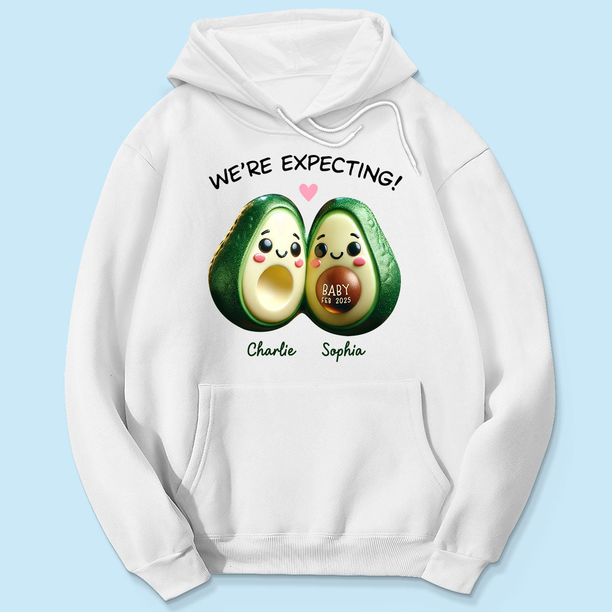 Avocado Couple Expecting Parents Pregnancy Announcement Keepsake Personalized Shirt
