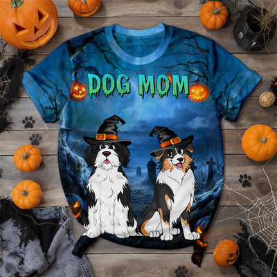 Dog Mom Halloween Night Theme Personalized Shirt, Pawfect Costume for Dog Lover