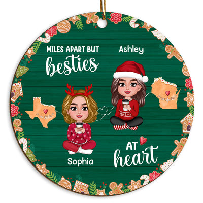 Doll Besties Long Distance Cookies State Map Personalized Wooden Ornament