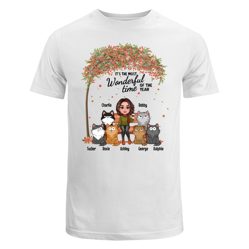 Cat Mom Sitting Under Tree Funny Cats Expressions Personalized Shirt