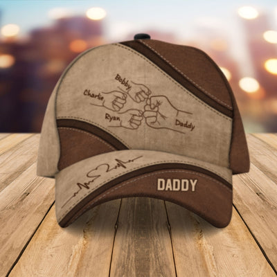 Daddy's Team Fist Bump - Personalized Classic Cap - Gift For Dad, Gift For Husband, Gift For Grandpa