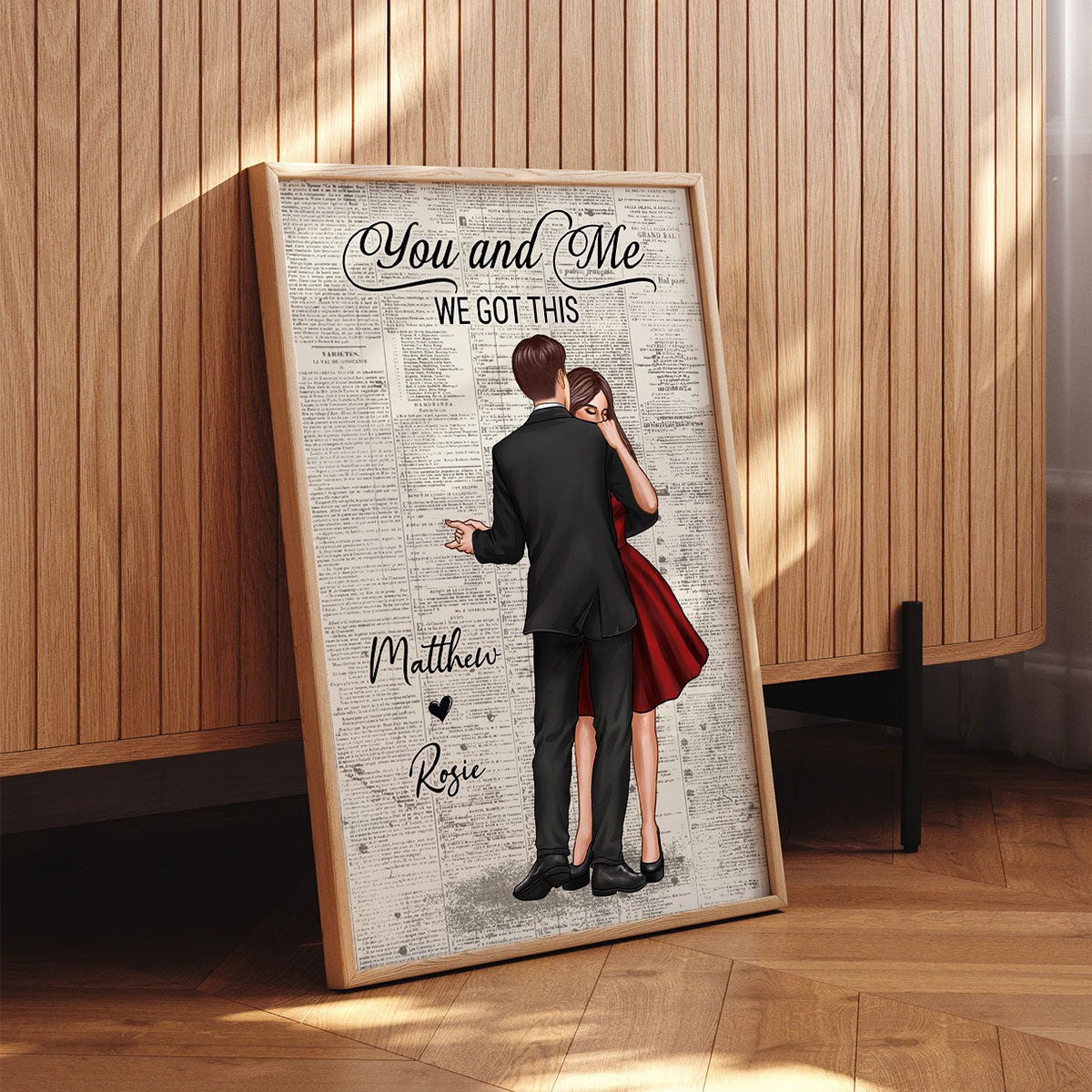 Couple Dancing Vintage Newspaper Anniversary Gift  Gift Personalized Poster