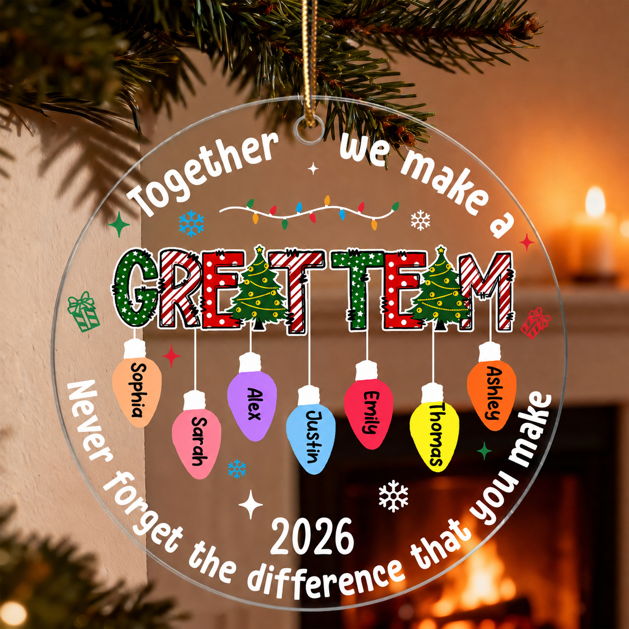 Together We Made A Great Team - Personalized Acrylic Ornament - Gift For Coworkers