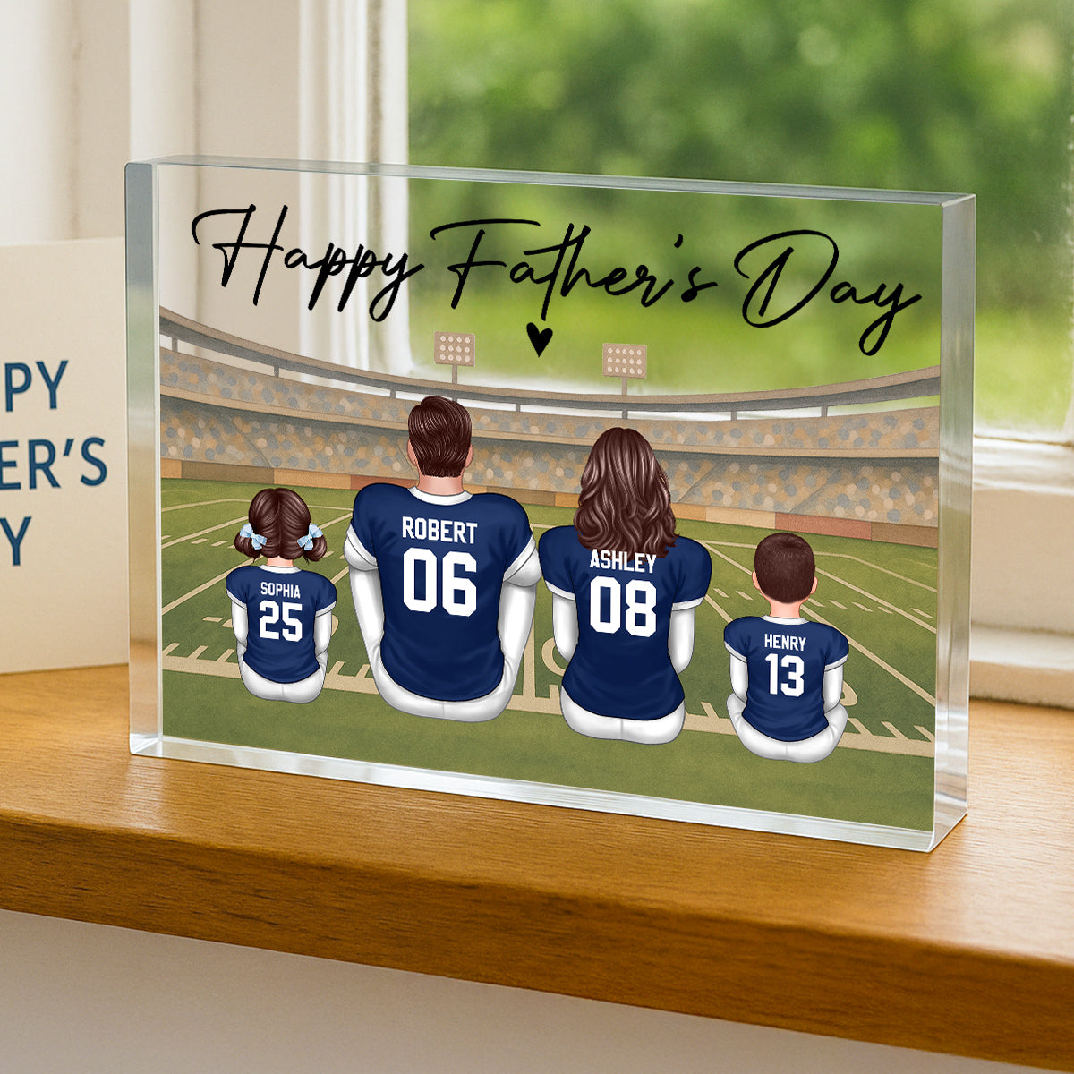 Retro Vintage American Football Daddy's Dream Team Personalized Acrylic Block Plaque| Unique Father's Day Gift For Dad, Husband